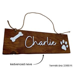Kutya névtábla (névvel kérhető), Otthon & Életmód, Ház & Kert, Névtábla, Famegmunkálás, MESKA