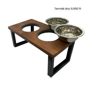 Magasított kutyaetető két tálas, Otthon & Életmód, Kisállatoknak, Kutyáknak, Kutya etetés, Famegmunkálás, MESKA