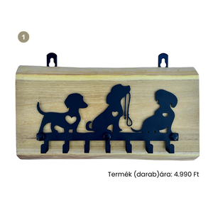 Tacskó mintás pórázakasztók (natúr akácfából) - otthon & életmód - kisállatoknak - kutyáknak - kutya póráz - Meska.hu