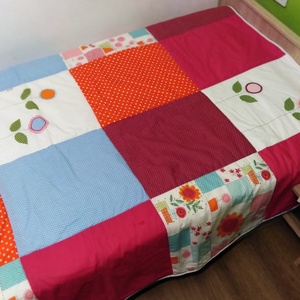 Virágos patchwork takaró - otthon & életmód - lakástextil - Meska.hu