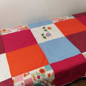 Virágos patchwork takaró - otthon & életmód - lakástextil - Meska.hu