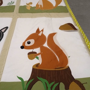 Erdő mintás játszószőnyeg babáknak 100% pamut mozgatható részekkel állatokkal - játék & sport - 3 éves kor alattiaknak - játszószőnyeg - Meska.hu
