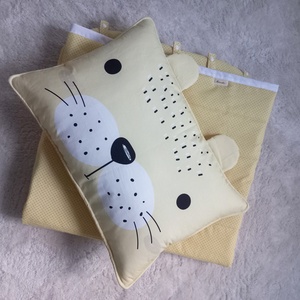 Gyermek hálózsák cica mintájú párnával 140x58 cm - otthon & életmód - babaszoba, gyerekszoba - Meska.hu