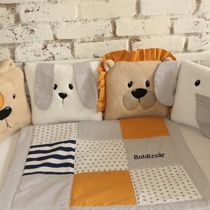 Patchwork babatakaró állatkás fejvédő párnákkal, Otthon & Életmód, Babaszoba, gyerekszoba, Baba ágynemű, Varrás, Patchwork, foltvarrás, MESKA