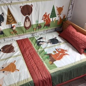 Állat mintás ágytakaró az erdő színeivel 130x180 cm , Játék & Sport, 3 éves kor alattiaknak, Játszószőnyeg, Varrás, Meska