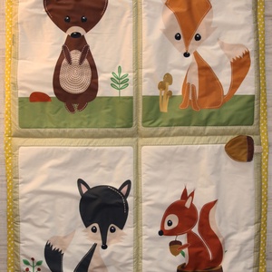 Erdő mintás játszószőnyeg babáknak 100% pamut mozgatható részekkel állatokkal - játék & sport - 3 éves kor alattiaknak - játszószőnyeg - Meska.hu
