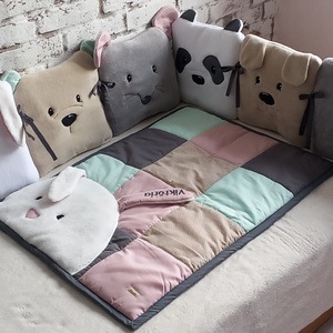 Patchwork babatakaró állatkás fejvédő párnákkal - otthon & életmód - babaszoba, gyerekszoba - baba ágynemű - Meska.hu