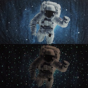 Sötétben világító textil falvédő űrhajós mintával 68x200 cm - otthon & lakás - babaszoba, gyerekszoba - falvédő gyerekszobába - Meska.hu
