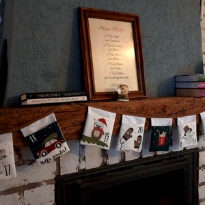 Zászlós adventi naptár-textil adventi kalendárium - Meska.hu