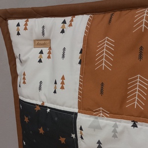 Patchwork falvédő mustár-szürke-fehér színben - otthon & életmód - lakástextil - falvédő - Meska.hu