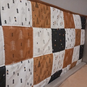 Patchwork falvédő mustár-szürke-fehér színben, Otthon & Életmód, Lakástextil, Falvédő, Varrás, MESKA
