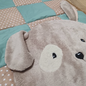 Baba méretű patchwork takaró kutyussal - otthon & életmód - babaszoba, gyerekszoba - babatakaró, gyerek pléd - Meska.hu