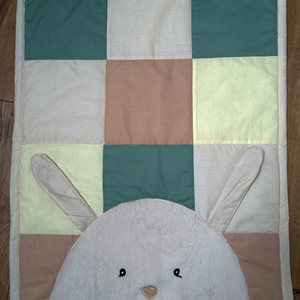 Baba méretű patchwork takaró nyuszival - otthon & életmód - babaszoba, gyerekszoba - babatakaró, gyerek pléd - Meska.hu