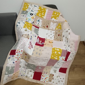 Patchwork EMLÉK-takaró babruhákból - otthon & életmód - lakástextil - ágytakaró - Meska.hu