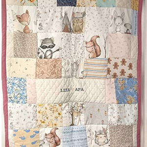 Patchwork EMLÉK-takaró babruhákból 130x200 cm - otthon & életmód - lakástextil - ágytakaró - Meska.hu