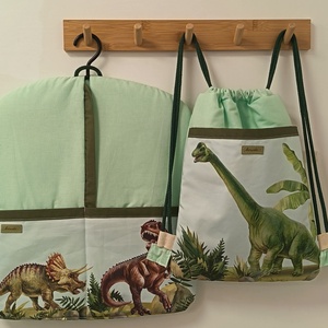 Oviszsák és tornazsák - dino mintával - Meska.hu