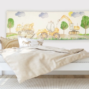 Pasztell munkagép mintás pamut falvédő - 158x64 cm - otthon & életmód - lakástextil - falvédő - Meska.hu