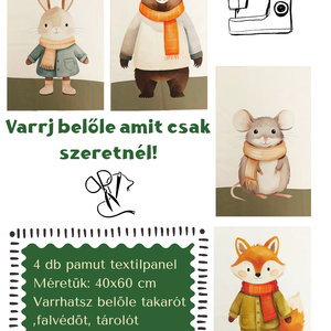 DIY textil panel csomag -Varrd magad!, Kellékek & szerszámok, Méteráru, Pamut, Varrás, MESKA