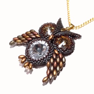 Aranyszemű bagoly ( Gyöngy bagoly medál) - Meska.hu