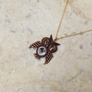 Aranyszemű bagoly ( Gyöngy bagoly medál) - ékszer - nyaklánc - medál - Meska.hu