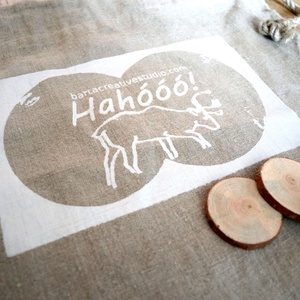 Rénszarvasos vászonzsák, Otthon & Életmód, Papír, írószer, Ajándékozás kellékei, Ajándékzsák, csomagolás, Újrahasznosított alapanyagból készült termékek, Varrás, MESKA