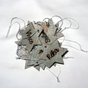 Saját névvel ellátott csillogó csillagok - karácsony - karácsonyi lakásdekoráció - karácsonyfadíszek - Meska.hu