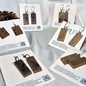 Többféle diófa fülbevaló, Ékszer, Fülbevaló, Fülékszer, Famegmunkálás, Gravírozás, pirográfia, MESKA