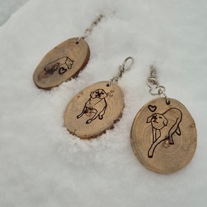 Állatos táskadíszek diófából/fenyőfából - Meska.hu