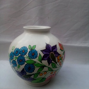 Kalocsai kézzel festett porcelán kis váza . - otthon & életmód - dekoráció - Meska.hu