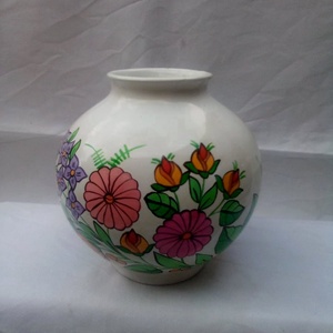 Kalocsai kézzel festett porcelán kis váza . - otthon & életmód - dekoráció - Meska.hu