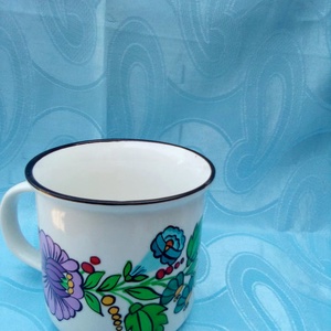 Kalocsai kézzel festett porcelán bögre . - Meska.hu