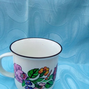 Kalocsai kézzel festett porcelán bögre . - Meska.hu