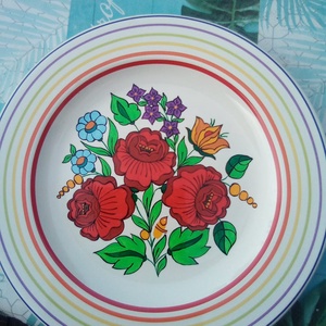 Kalocsai kézzel festett porcelán tányér . - otthon & életmód - konyhafelszerelés, tálalás - tálalás - tányér & étkészlet - Meska.hu