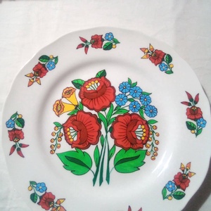 Kalocsai kézzel festett porcelán tál . - Meska.hu