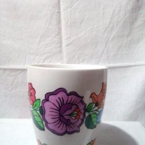 Kalocsai kézzel festett porcelán bögre . - otthon & életmód - konyhafelszerelés, tálalás - tálalás - bögre & csésze - Meska.hu