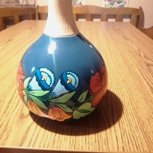 Kalocsai kézzel festett porcelán váza ., Otthon & Lakás, Dekoráció, Virágdísz és tartó, Váza, Festett tárgyak, MESKA