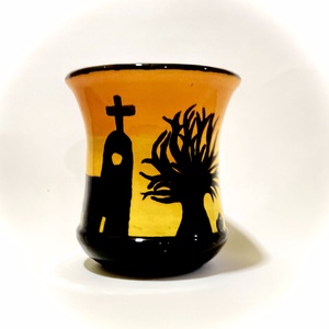 Egyedi, kézzel festett fül nélküli bögre, Otthon & Életmód, Konyhafelszerelés, tálalás, Tálalás, Bögre & Csésze, Agyagozás, Festészet, MESKA