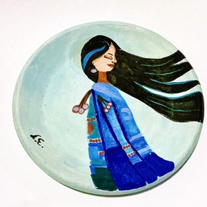 Egyedi, kézzel festett tányér - Meska.hu