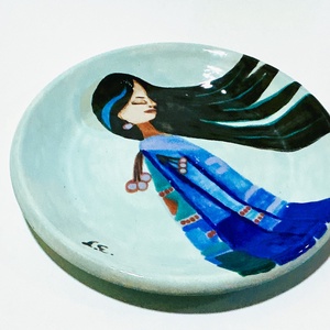 Egyedi, kézzel festett tányér - otthon & életmód - konyhafelszerelés, tálalás - tálalás - tányér & étkészlet - Meska.hu