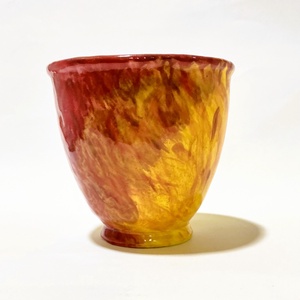 Tűz mintájú, kézzel festett fül nélküli bögre - otthon & életmód - konyhafelszerelés, tálalás - tálalás - bögre & csésze - Meska.hu