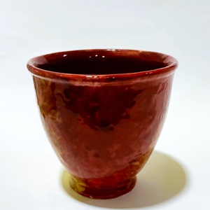 Tűz mintájú, kézzel festett fül nélküli bögre - otthon & életmód - konyhafelszerelés, tálalás - tálalás - bögre & csésze - Meska.hu