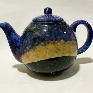 Galaxis mintájú kézzel festett teáskanna - Meska.hu