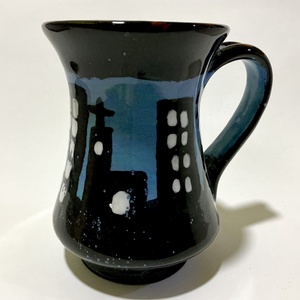 Város mintájú kézzel festett bögre - Meska.hu