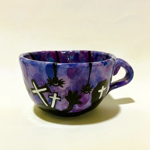 Halloween-i mintás kézzel festett bögre - otthon & életmód - konyhafelszerelés, tálalás - tálalás - bögre & csésze - Meska.hu