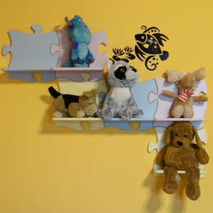 Gyerek fali polc, puzzle alakú. Többféle színben - otthon & életmód - bútor - polc - Meska.hu
