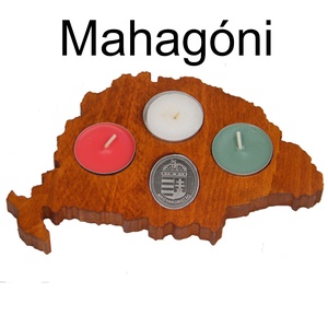 Faragott gyertyatartó Nagy-Magyarország alakú, gyertyákkal - otthon & életmód - gyertya, illat, aroma - gyertyatartó - Meska.hu