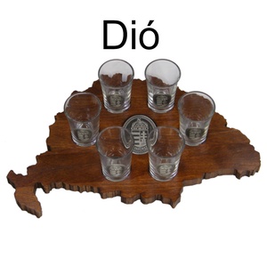 Faragott italkínáló Nagy-Magyarország alakú, címer óncimkével. - otthon & életmód - Meska.hu