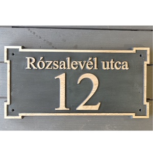 Házszámtábla ''Bástya 400x200mm, fa - otthon & életmód - ház & kert - házszám - Meska.hu