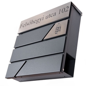 Egyedi feliratos újságtartós fém postaláda (antracit) - otthon & életmód - ház & kert - postaláda - Meska.hu