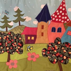 Falvédő Cseresznyés kert 200x75cm - otthon & életmód - babaszoba, gyerekszoba - falvédő gyerekszobába - Meska.hu